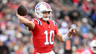 Drake Maye's 1st Start: Breaking Down Good & Bad (NFL). Photo by Brian Fluharty-Imagn Images